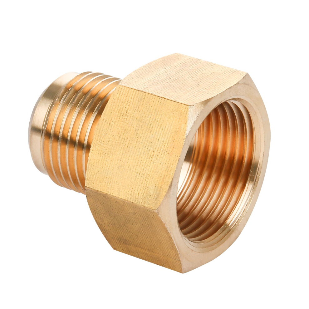 Brass Pipe Adapter - 3/4" Sae Female To 5/8" Sae Male Flare - Brass Pipe Fitting Reducer Adapter For Air Conditioner Refrigeration (1 Pack) 33205625