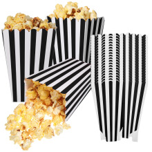 18Pcs Popcorn Boxes, Mini Cardboard Popcorn Box Cardboard Popcorn Bowl 2 x 2.75 x 5 Inch Kids Size, Movie Night Small Popcorn Buckets Striped Popcorn