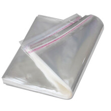 AlphaAcc 100pcs 9 x 12 Inch Clear Poly Bags Bulk Adhesive Self Seal Flap Easy Peel and Stick Clear Bags 2 Mil, Fit for A4 Paper T-shirts Newspapers