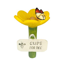 Bee Cups, Ceremic Flower Shaped Butterfly Bee Watering Station, Feeder Colorful Insec-t Drinking Station For Farm Pathway Driveway Garden Decor