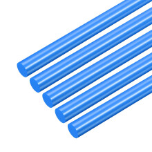 sourcing map 5 Pcs Blue Plastic Rods 20.5 x 500mm ABS Styrene Round Stick Round Solid Bar DIY Model for DIY Toys Building Making Architectural Model