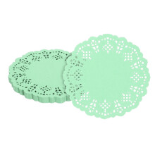 sourcing map 100pcs Paper Doilies, 3.5 Inch Lace Paper Doilies, Disposable Paper Placemats for Cakes Table Plate Crafts Party Weddings Tableware Gree