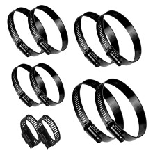 BESTYCHAO Worm Gear Hose Clamps Assortment Kit 10PCS, 1/2/3/4/5 inch (16-127mm) Adjustable 304 Stainless Steel Pipe Clamps for Air Ducting, Dryer Ven