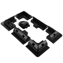 LDHHYH Solar Panel Mounting Bracket Kit, ABS Plastic Corner and Side Brackets with Cable Entry Box, Black Solar Mount System for Camper, RV, Boat, Ro
