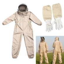 ERMWALR Beekeeper Protective Suit with Gloves, Puncture Resistant Beekeeping Suit with Mask, Hood, Professional Protective Clothing, Suitable for Men