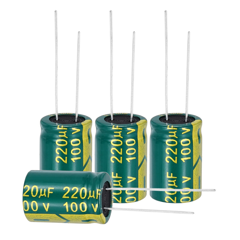 Sourcing Map 50Pcs Electrolytic Capacitor High Frequency 220Uf 100V With Aluminum Radial Leads 13 X 21Mm High Ripple Current Low Impedance 30251533
