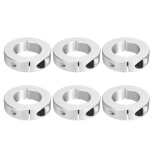 sourcing map 6pcs Single Split Clamp-On Shaft Collar 35mm Bore One-Piece Clamping Collar, 60mm OD, 15mm Thickness, Aluminum Alloy Set Screw Split Col