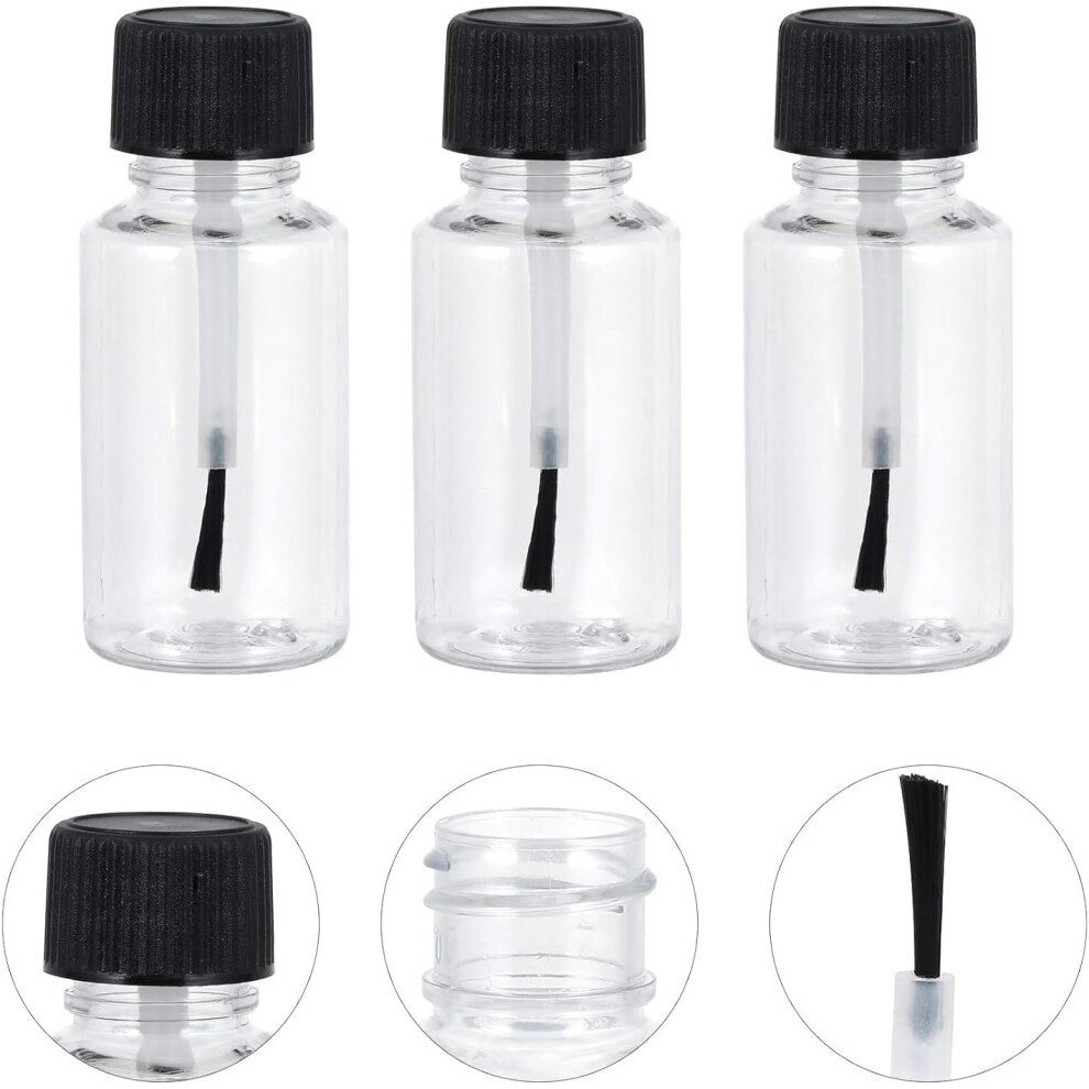 Zhhuoc 4Pcs 20Ml Empty Refillable Nail Polish Bottles Transparent Glass Nail Varnish Bottles Containers With Brush Cap For Nail Art Nail Polish