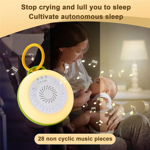 White Noise Machine with 11 White Noise Adjustable, Night Light,  Speaker,Timing Function Green 2