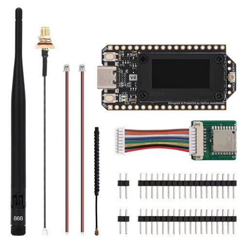 Meshtastic Heltec V4 WiFi BLE LoRa Dev-Board GNSS ESP32 SX1262 LoRa 32 Support Solar Powered with Antenna 868MHz