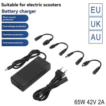 65W 42V 2A Lithium Battery Charger for Scooters with Connector Cable Adapter Electric Scooter Charger Parts AU Plug