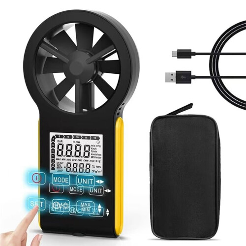 Oplaadbare Anemometer, Draagbare Digitale  Touch Windsnelheidsmeter, Draagbare CFM Windsnelheidsmeter voor Luchtsnelheid 2