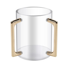 Handwaschbecher, Acryl, Zylindrischer Waschbecher, Handwaschbecher mit Zwei Metallgriffen für Jüdisches Gebet, Waschbecher, Gold