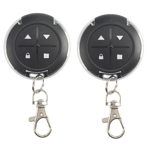 2Pcs 433MHz Copy Remote Control 4 Buttons Round Cloning RF Wireless Transmitter for Gate Garage Door Light 1