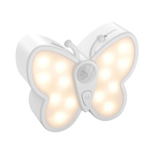Luz Noturna LED Borboleta Brilhante e Regulável, Sensor de Movimento Inteligente, com Holofote e 2 Temperaturas de Cor, 1 Unidade