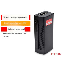PoE-Injektor, 48 V, 60 W Ausgang, 100 Mbit/S Power Over Ethernet, Single PoE-Unterstützung, IEEE 802.3at PoE-Adapter, EU-Stecker