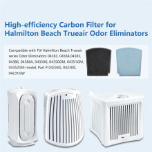 4 Stuks Vervangende Koolstoffilters voor Halmilton Beach TrueAir Geurverwijderaars Model 04230G, 04231GW, 04384, 04386, 04350G