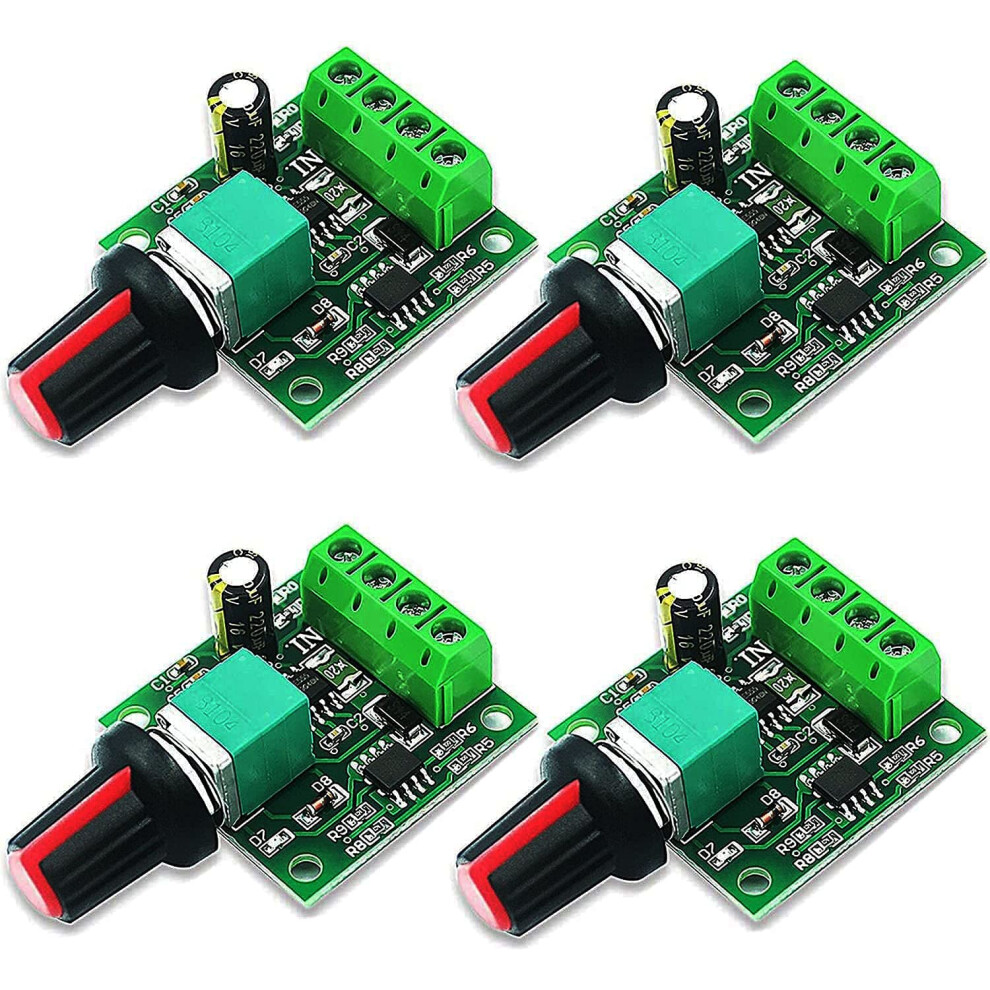 Runcci-Yun 4Pcs Dc 12V Pwm Motor Speed Controller,1.8V 3V 5V 6V 12V 2A Speed Adjustable Switch Module, Variable Voltage Regulator Dimmer Governor Swi 68998110