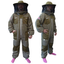 AGS Round hat veil three layer ultra ventilated green beekeeping suit professional bee suit beekeeper beekeeping suit (2XL)