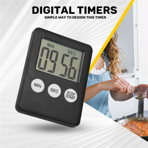 Schermo Digitale LCD Super Sottile Timer da Cucina Quadrato Cooking Count  Countdown Alarm Magnet Clock