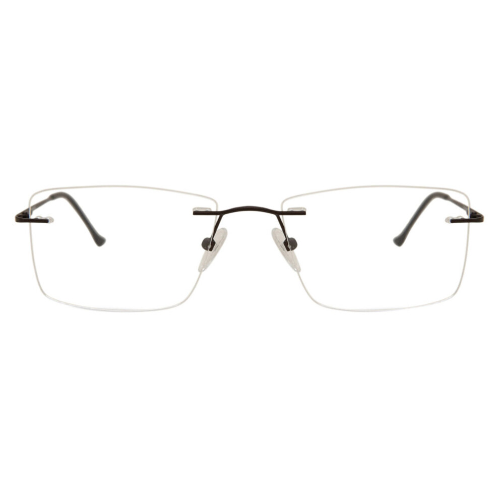 Smartbuy Collection Rimless Square Brown Watson Asian Fit 984E Unisex Eyeglasses