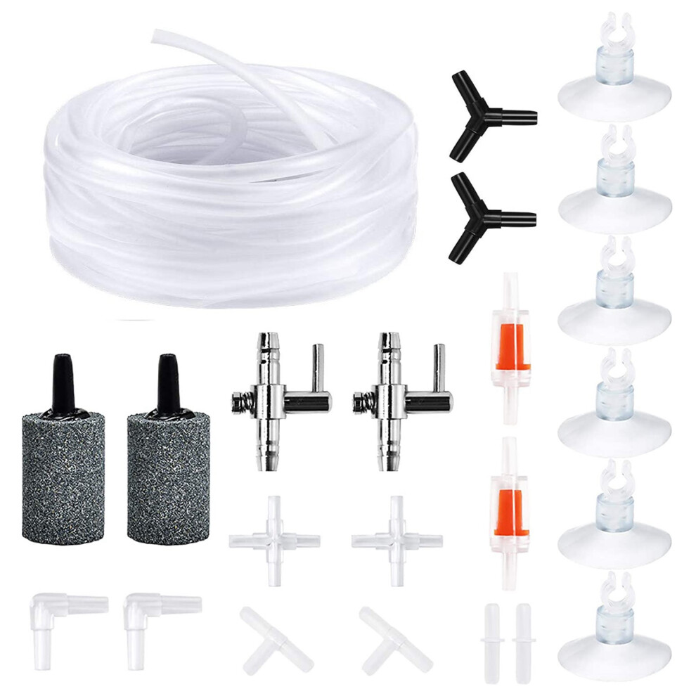 Airline Tubing Aquarium Air Pump Accessories For Fish Tank With Air Stones, Check Valves, Suction Cups And Connectors 4714207584084