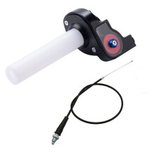 Motorcycle Handlebars Throttle Settle Grips with Throttle Cable for 50-250CC Motocross Handlebar