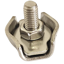 Wire Rope Clips 18 Pcs Stainless Steel Clamp 1.6 mm ~ 3 mm Thickness Wire Single Bolt Corrosion Resistant for Steel Wire Connection on Fence String A