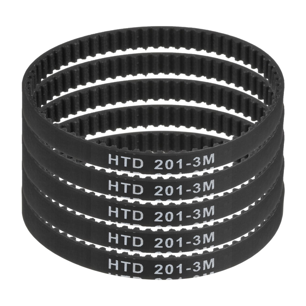 Sourcing Map 5Pcs Htd-3M Rubber Timing Belt 67 Teeth, 201Mm Pitch Length X 6Mm Width X 2.4Mm Height, Closed Loop Pulley Timing Belt 87888881