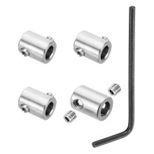 PATIKIL 5mm Hole Wire Rope Clips Set, 4 Set 304 Stainless Steel Double Holes Lock Cable Clamps Clip with M5 Hexagon Screws Spanner for Cable Fitting,