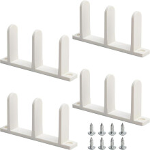 4Pack Siding Closet Door Floor Guide Universal ABS Sliding Door Bottom Guide for 1-3/8Inch Thick Door Closet Door Guides