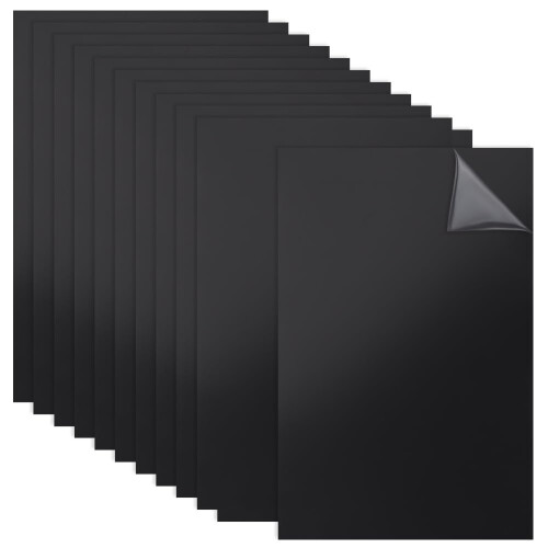 OLYCRAFT 12 Sheets Black ABS Plastic Sheet 15x10cm ABS Plastic Panel 0.5mm Thick Hard Plastic Sheet Polystyrene Flexible Plastic Board Sheet for Buil