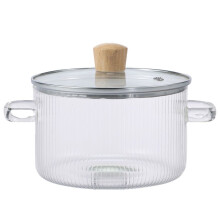 Glass Saucepan Clear Cooking Pot with Lid 1.6L Heat Resistant Glass Soup Pot Dual Handles Saucepan Kitchen Cooking Tools