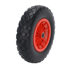 CROWNSHOP 1 x 16" Wheelbarrow Wheel Black Solid Replacement Wheelbarrow Wheel 4.80/4.00-8 Trolley Wheels Replaceable for Garden Trailer Wheelbarrows