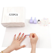 YINGJEE 125Pcs Nail Art Table Mats, Disposable Nail Tips Art Table Towels Mat, 3 Ply Nail Napkins for Acrylic, Nail Art Mat Paper Sheet, Nail Tips Ar