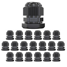 MGI SpeedWare 20-Pack M25 Strain Relief Nylon Cord Grip Cable Glands, Black Plastic Grommet