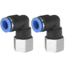 sourcing map 2pcs 90 Push to Connect Fittings 8mm Tube OD x 1/4" NPT Female Thread Elbow Fitting Quick Connect Air Hose Pneumatic Push Lock Connector