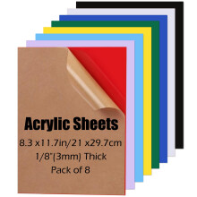 Wonninek A4 Acrylic Sheets 3mm, Cast Acrylic Board, Plastic Panel for Laser Cutting Picture Frame Glass Replacement, Display Projects, Painting, DIY