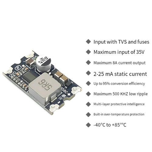 - Step-Down Voltage Regulated Power Supply Module  8A Step-Down Chip 5V Adjustable Board High Power 35V 40W 2