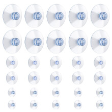 30 Pcs Clear Suction Cups for Glass 3 Sizes PVC Plastic Sucker Pads without Hooks Strong Adhesive Suction Holder for Home Organization Festival Decor