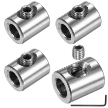 M METERXITY 4-Pack Wire Rope Cable Clamp, 5mm Hole 304 Stainless Steel Single Holes Lock Clip with Hexagon Screws Spanner for Cable Rigging/DIY Decor