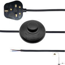 MejaRizon Foot Switch, 2.5 Metres 2 Core In Line Switch for Lamps, 250V 2A Inline Light Switch, UK Plug Light Switches with 13A Fused, Suitable for F
