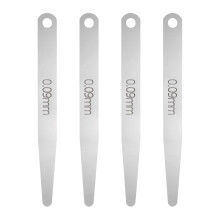 sourcing map 4pcs Metric Thickness Feeler Gauge 0.09mm Single Blade Oval Feeler Gauge 304 Stainless Steel Gap Measuring Tool for Repair Valve Guitar