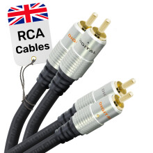CableMountain 2 RCA to 2 RCA Cable 1m - Gold Plated Male-to-Male Phono to Phono Cable | RCA Audio Cable for Amplifier, Turntable, TV, Home Theater, S