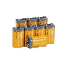 Amazon Basics 8-Pack 9V Alkaline Batteries, 9V/6LR61, 5-Year Shelf Life - for Smoke/CO Detector, Electronics & Audio