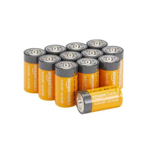 Amazon Amazon Basics 12-Pack C Cell All-Purpose Alkaline Batteries, 1.5 Volt, 5-Year Shelf Life