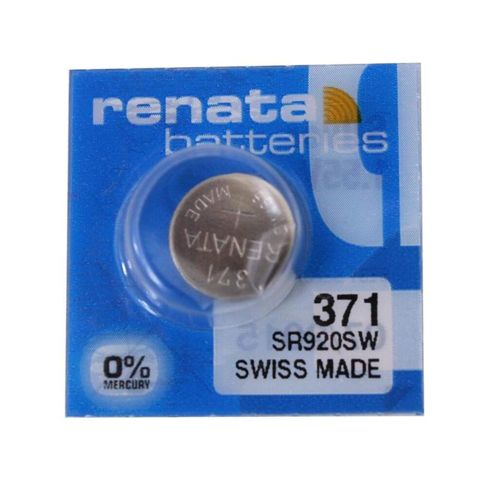 2 X Renata Battery 371 Sr920sw 1.55V Swiss Made Silver 5009894367102