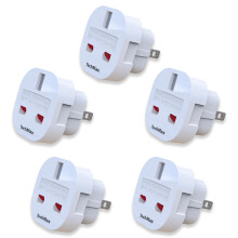 TechMax Pack of 5 UK to US Plug Adaptor Type G to Type A and B UK to USA, Canada, Japan, Thailand, Mexico, Jamaica, Dominican Republic, Barbados, Chi
