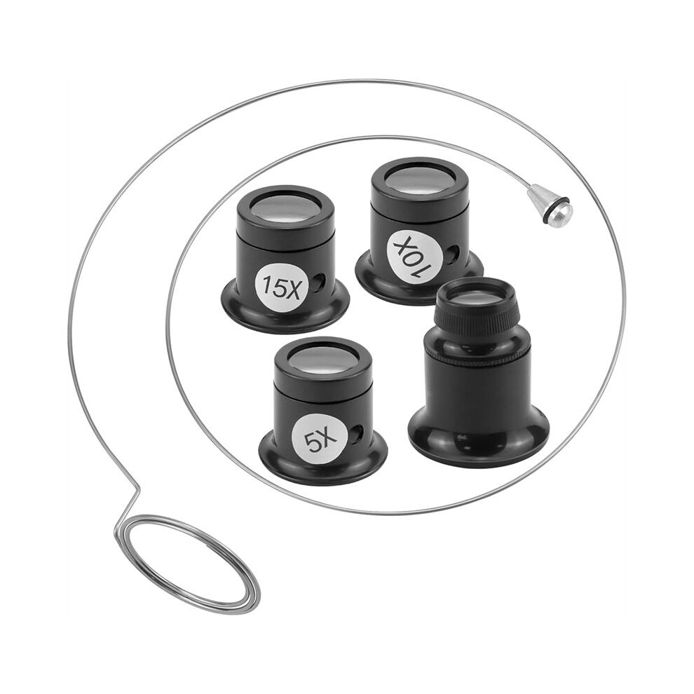 Tlily 4Pcs Monocular Magnifier, Watch Glass Magnifying, Glass Eye Loupe Magnifier Lens, Magnifying Tool For Watch Repair