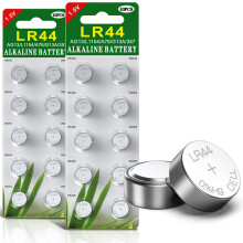 GutAlkaLi 20-Pack LR44 Batteries - 1.5V Button Cell Batteries for Small Electronics with Stable Voltage and Long Lifespan. Ideal for Watches, Hearing